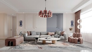 现代简约高级感新中式复古风客厅