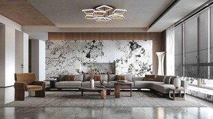 现代简约高级感新中式复古风客厅