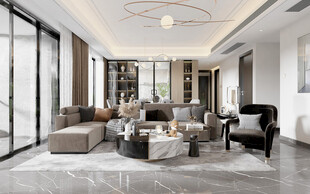 现代简约高级感新中式复古风客厅