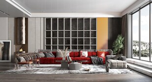 现代简约高级感新中式复古风客厅