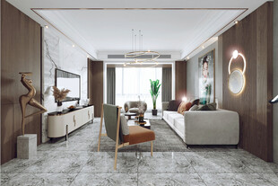 现代简约高级感新中式复古风客厅