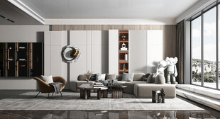 现代简约高级感新中式复古风客厅