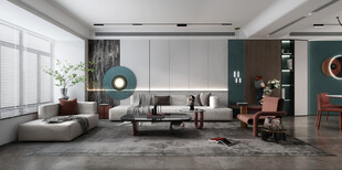 现代简约高级感新中式复古风客厅