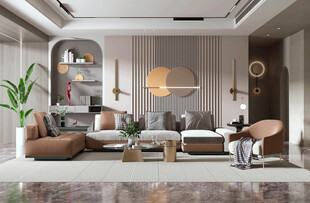 现代简约高级感新中式复古风客厅