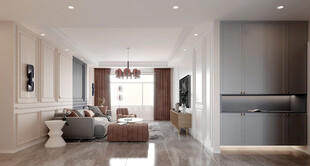 现代简约高级感新中式复古风客厅