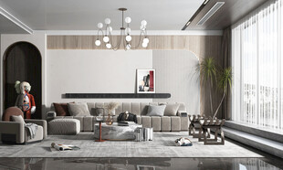 现代简约高级感新中式复古风客厅