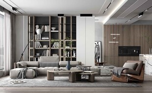 现代简约高级感新中式复古风客厅