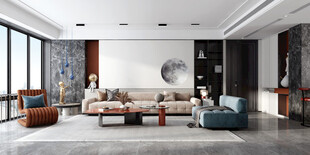 现代简约高级感新中式复古风客厅