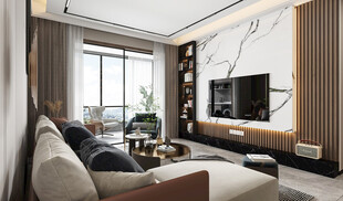 现代简约高级感新中式复古风客厅