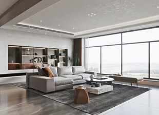 现代简约高级感新中式复古风客厅