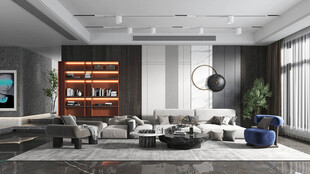 现代简约高级感新中式复古风客厅