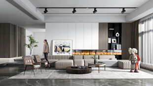 现代简约高级感新中式复古风客厅