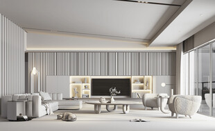 现代简约高级感新中式复古风客厅