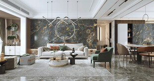 现代简约高级感新中式复古风客厅