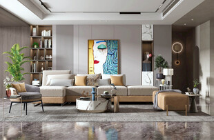 现代简约高级感新中式复古风客厅