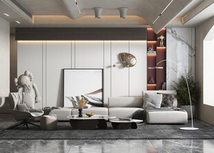 现代简约高级感新中式复古风客厅