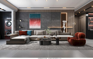 现代简约高级感新中式复古风客厅