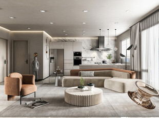 现代简约高级感新中式复古风客厅