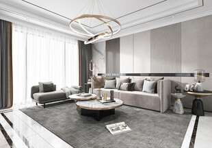 现代简约高级感新中式复古风客厅