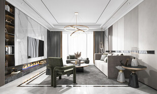 现代简约高级感新中式复古风客厅