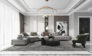 现代简约高级感新中式复古风客厅