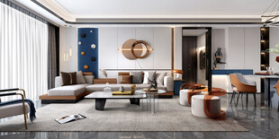 现代简约高级感新中式复古风客厅