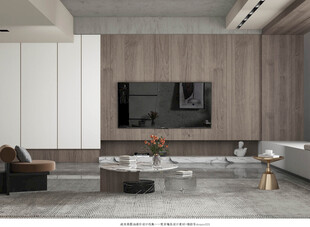 现代简约高级感新中式复古风客厅