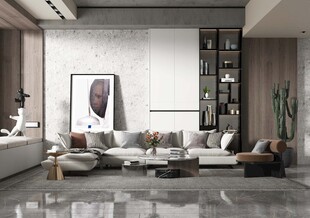 现代简约高级感新中式复古风客厅