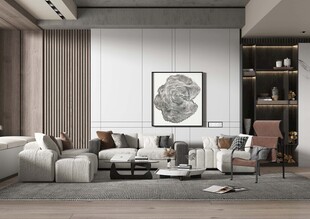 现代简约高级感新中式复古风客厅