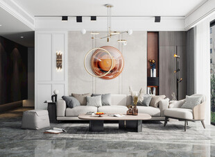 现代简约高级感新中式复古风客厅