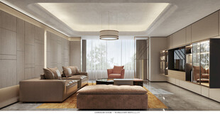 现代简约高级感新中式复古风客厅