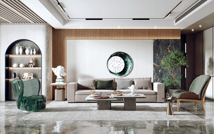 现代简约高级感新中式复古风客厅
