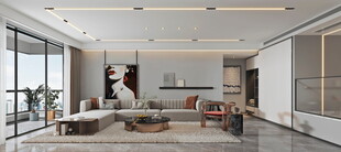 现代简约高级感新中式复古风客厅