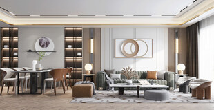 现代简约高级感新中式复古风客厅