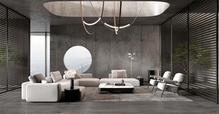 现代简约高级感新中式复古风客厅