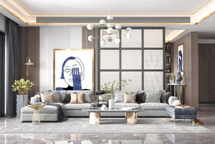 现代简约高级感新中式复古风客厅