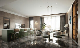 现代简约高级感新中式复古风客厅