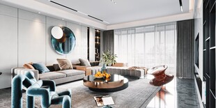 现代简约高级感新中式复古风客厅