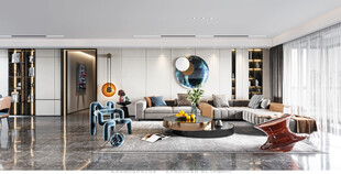 现代简约高级感新中式复古风客厅