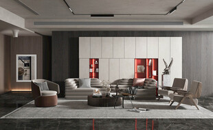 现代简约高级感新中式复古风客厅