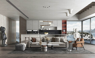 现代简约高级感新中式复古风客厅