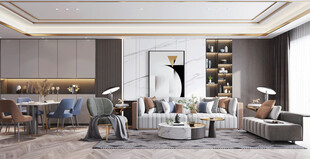 现代简约高级感新中式复古风客厅