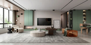 现代简约高级感新中式复古风客厅