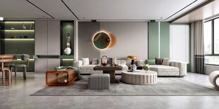 现代简约高级感新中式复古风客厅