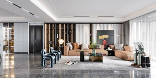 现代简约高级感新中式复古风客厅