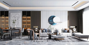 现代简约高级感新中式复古风客厅