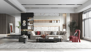 现代简约高级感新中式复古风客厅