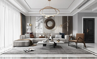 现代简约高级感新中式复古风客厅