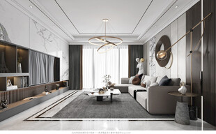 现代简约高级感新中式复古风客厅