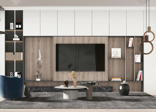 现代简约高级感新中式复古风客厅